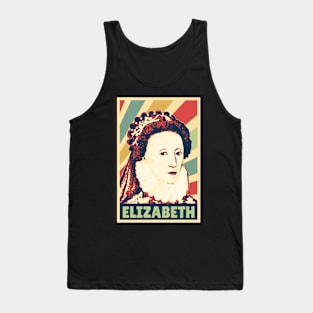 Elizabeth Queen Of England Vintage Colors Tank Top